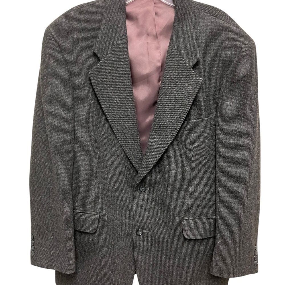 Chereskin Camel Hair Blend Blazer Gray Checkered  Sports Coat‎ Jacket Mens 42R - Picture 9 of 9